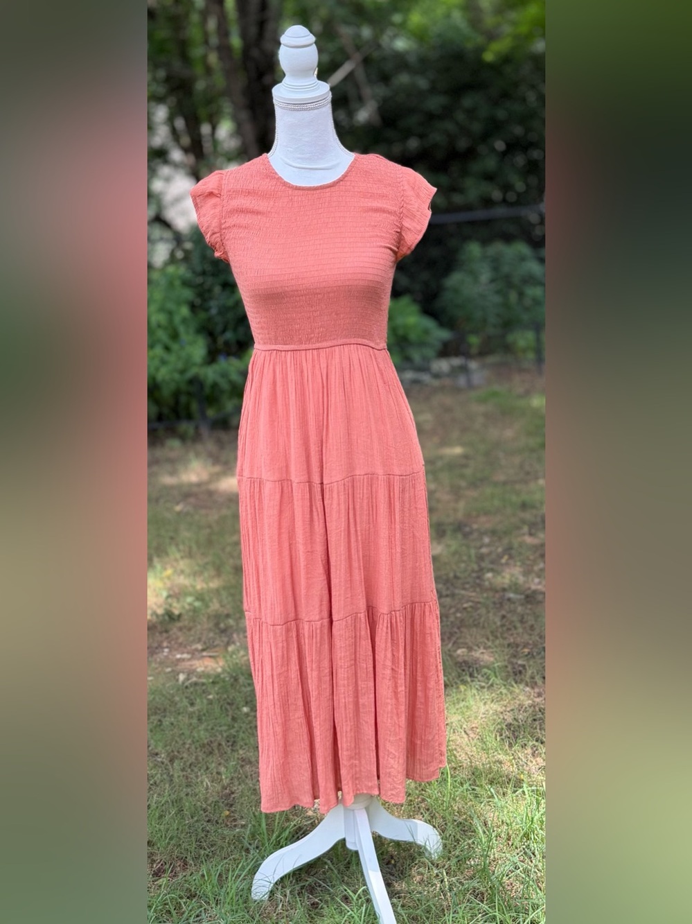 🦋 By The River Coral Tiered Maxi Dress -
